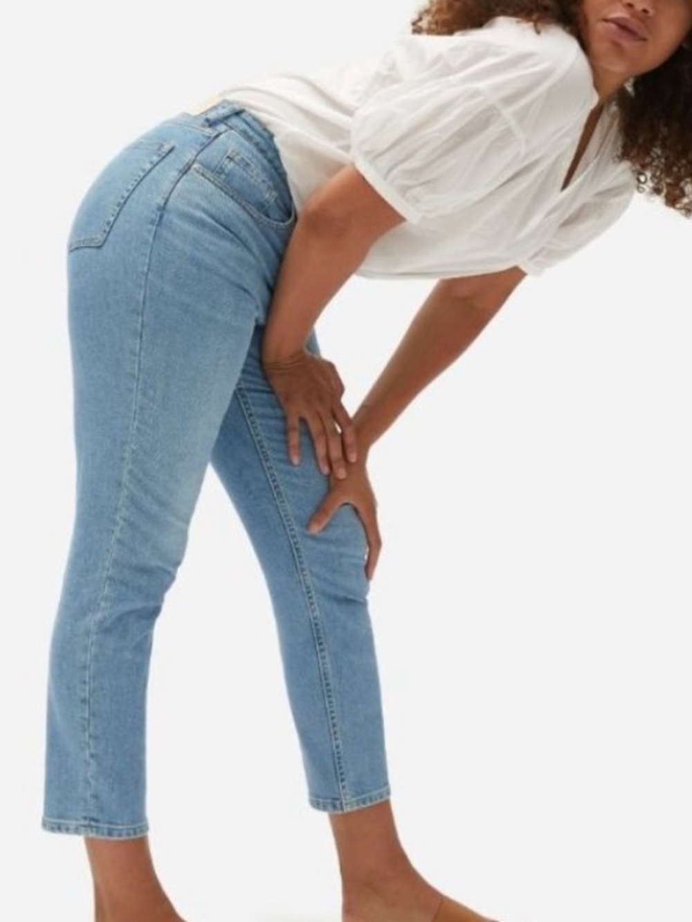 EVERLANE The Curvy Cheeky High Rise Waist Blue Jean 25 Ankle
